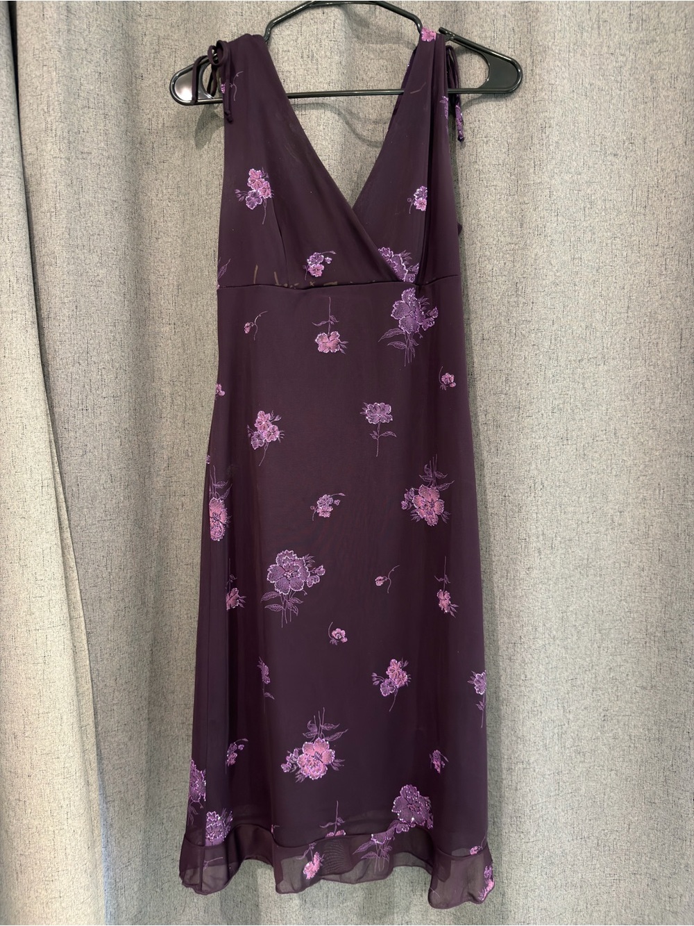 Byer Too vintage glitter purple Floral Dress